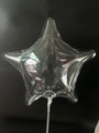 Detailed view of a star-shaped transparent LED balloon with colorful lights and handle - Five-Pointed Star Shape / Clear
