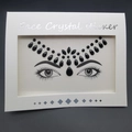 DIY black crystal face sticker set for forehead decoration in elegant waterdrop pattern - 1077