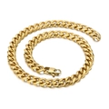 Collana a catena Cuban dorata da 11mm lucida con chiusura pieghevole sicura - Collana 45cm / Oro