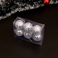 Set di 6 palline di Natale a specchio disco argento in scatola trasparente - Argento 4cm (Set di 6)