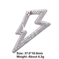 Silver lightning bolt connector clasp with pavé cubic zirconia for DIY jewelry making - Style 49: Copper Micro-set Zircon Connecting Clasp