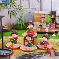 Set of four traditional Chinese style resin figurines in various poses on miniature garden - Assorted Style (1056-25)