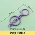 Dark purple 8-shaped metal swivel keychain with lobster clasp measuring 75mm and 30mm ring - Standard / Dark Purple