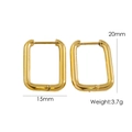 Orecchini a cerchio rettangolari placcati in oro 14K con dimensioni di 20mm x 15mm da donna - Stile Geometrico Rettangolare (YTE2404041-5)