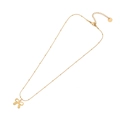 Golden bow pendant necklace with delicate bead chain on a clean white background - Bowknot Style (5#)