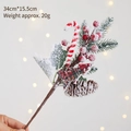 Artificial cedar branch with red berries and candy cane for Christmas decor - (233581) Decorative Pine Branch
