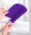 Purple silicone heat resistant mat for hair tools with anti-slip wave texture - Purple