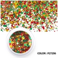 Mix di glitter natalizi per nail art con paillettes rosse verdi e dorate barattolo P27206 - Bollicine Felici (P27206)