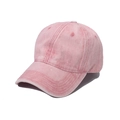 Gorra de béisbol de algodón lavado rosa con textura vintage y visera curva - 56cm-60cm / Rosa