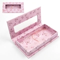 Scatola per confezione di ciglia rosa in carta con motivo a farfalla e nastro - Sfondo Rosa Farfalla Rosa