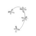 Eleganter silberner Schmetterling Ohrclip mit Strasssteinen für Ohren ohne Löcher - Stil J Silber Linke Seite (5772)