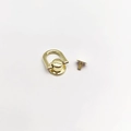 Remache de tornillo con anillo en D dorado claro para bolsos y accesorios de cuero DIY - Oro claro cian