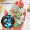 Handheld green fluorite LED crystal string light with natural glowing stones - Green Fluorite (Square Switch)