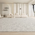 Modern cream white living room carpet with dark speckled pattern and textured fabric finish - 120×160cm / Pine Shadow