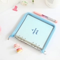 Light blue PVC glitter binder notebook with cherry pick design and 6-ring zipper closure - Grid Inner Page / Blue