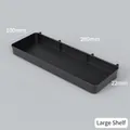 Black rectangular pegboard storage shelf 280x100mm matte plastic display rack - Large Shelf - Black