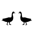 Minimalist stainless steel swan stud earrings with elegant black animal silhouette - Goose / Black