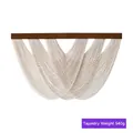 Tapiz de algodón crema tejido a mano con patrones en V sobre madera, peso 540g - 100*60CM / Blanco