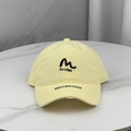 Distressed cotton baseball cap with embroidered M logo and vintage frayed brim details - One Size (58-60cm) / Yellow