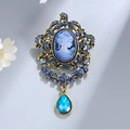 Blue Cameo Antique Gold Base Style (XD7361-3)