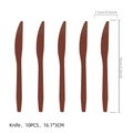 Brown western cowboy party disposable knives, pack of 10, measuring 16.1 cm in length - Brown Knife
