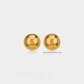 6mm golden stainless steel ball stud earrings with a highly polished smooth finish - 6mm / Gold