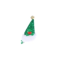 Pince à cheveux bonnet de Noël à paillettes vertes avec grelot et houx décoratif - Pince à Paillettes Vertes