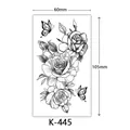 Minimalist waterproof temporary tattoo with floral sketch and letters, 60x105mm size - K-445-Rose Butterfly
