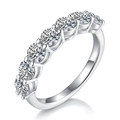 Elegance S925 sterling silver half eternity ring with seven moissanite stones - US 4.25 (HK 9) / Round Cut (BC-YXPJ7)