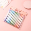 Set of 12 soft pastel highlighters in transparent packaging with gradient barrel design - Chisel Tip / Gradient Series-Gradient 12 Pack