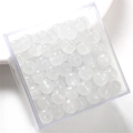 White jade-like round glass beads in clear box for DIY handmade jewelry crafting - Transparent White Apple Bead