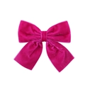 Vibrant rose red velvet bow hair clips for girls in a symmetric ribbon style - Rose Red