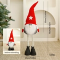 Telescopic Christmas gnome plush with adjustable legs and star pattern hat, 55cm to 75cm - Star Hat (55-75cm Telescopic)