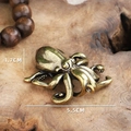 Vintage solid brass octopus figurine for desk decor, size 5.5cm by 1.7cm in bronze finish - Octopus