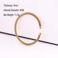 Bracciale rigido in mesh di acciaio inossidabile dorato con spessore 5mm e diametro 6cm - Oro 7