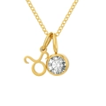Collana segno zodiacale Toro color oro con ciondolo in cristallo lucido e catena raffinata - Aprile Bianco Toro - Color Oro