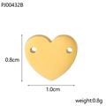 18k gold plated stainless steel heart pendant with dual holes for DIY jewelry making - Double Hole Heart Pendant (PJ00432B) / Gold