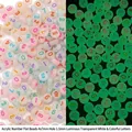 Luminous 4x7mm white acrylic number beads with colorful print for DIY bracelet making - 4x7mm (100 Pcs/Pack) / Luminous Transparent White & Colorful Number Beads