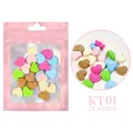 20pcs mixed heart resin charms with embossed smile face and text in macaron colors - 01 Heart / 20PCS Mixed