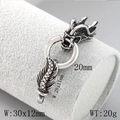 Silver dragon head clasp connector in stainless steel for DIY jewelry making - Dragon Head Steel Color (KLJ6332-Z)