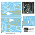 Weiße und goldene geometrische Rentier-Weihnachtsfensterbilder-Set mit Merry Christmas - 30*40cm Weihnachten Geometrische Hirsche 2 Blatt Set