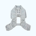 Light gray waterproof pet jumpsuit with adjustable velcro straps and leg protection - L / Grey Green