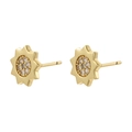 Boucles d'oreilles étoiles dorées élégantes avec zircons sur fond blanc épuré - Tournesol Doré (VE1497)