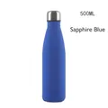 Borraccia termica blu zaffiro da 500ml in acciaio inox con finitura opaca satinata - Blu Zaffiro