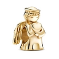 Golden prayer angel bead charm with detailed wings for DIY necklaces and bracelets - 002-Praying Angel