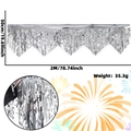 Silberner gewellter Fransen-Vorhang 50x200cm für Geburtstagsparty Hintergrund Deko - Silber Wellen-Stil / 50*200cm