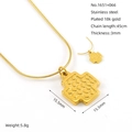 18K gold plated stainless steel coin necklace featuring a cross pendant and snake chain - Relief Cross Pendant Style (ZYG1651+066)