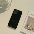 Glossy black mirror finish protective silicone case for iPhone with a premium texture - Jelly-like Glossy Black / 15promax