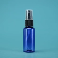Blue refillable plastic spray bottle with black nozzle for perfume and toner - 30ml / Blue Bottle Black Spray