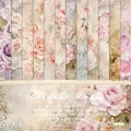 Elegant Rose 6-inch vintage floral scrapbooking paper pack with 24 sheets and 12 patterns - R2350 24 Sheets